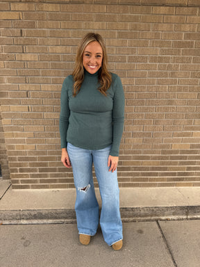 Jade Ribbed Top