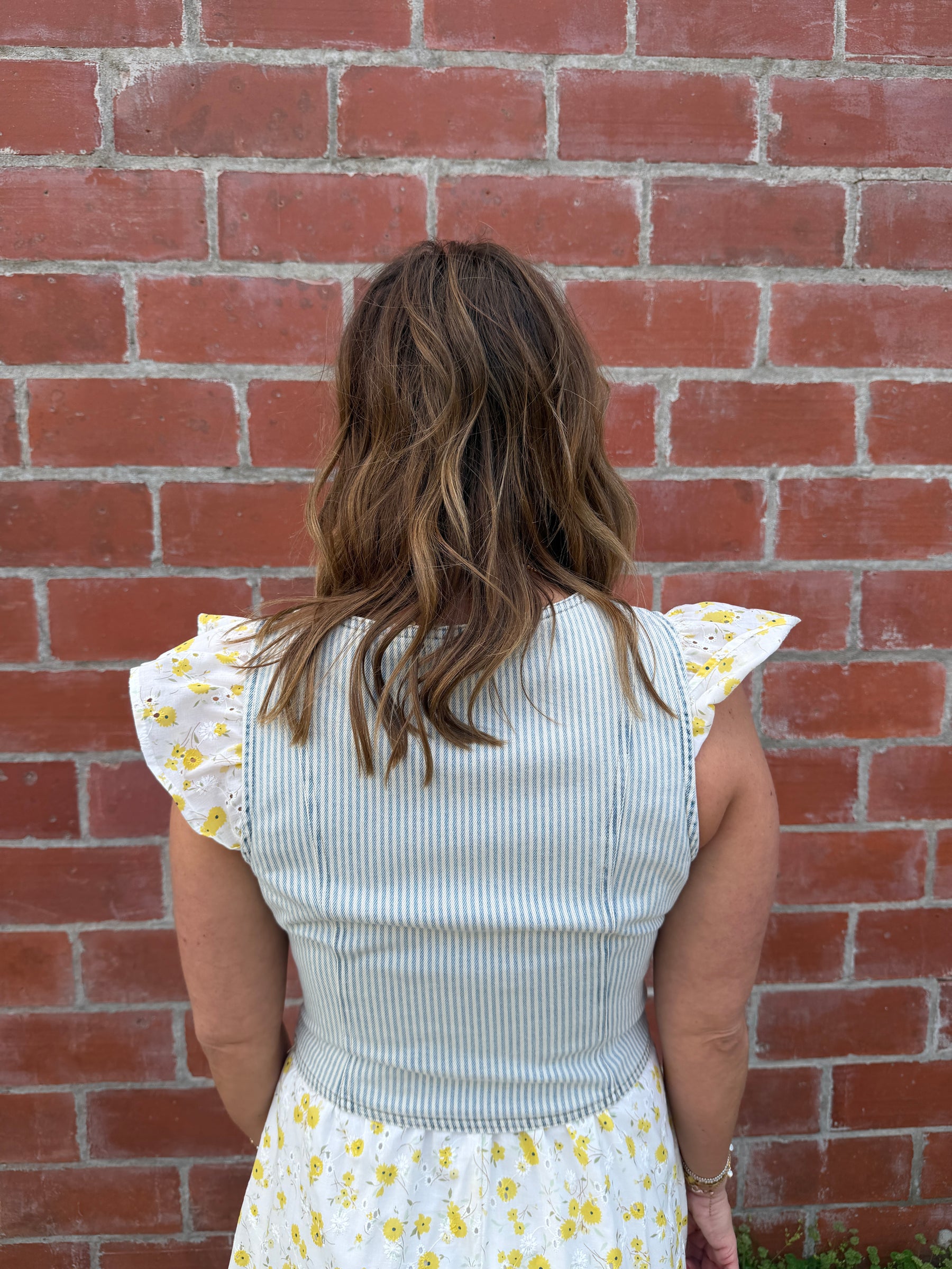 Pinstripe Denim Vest