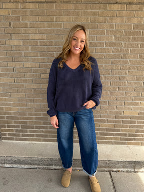 Midnight Blue Knit Sweater