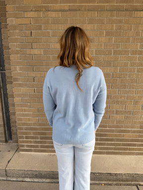 Baby Blue Waffle Knit Sweater