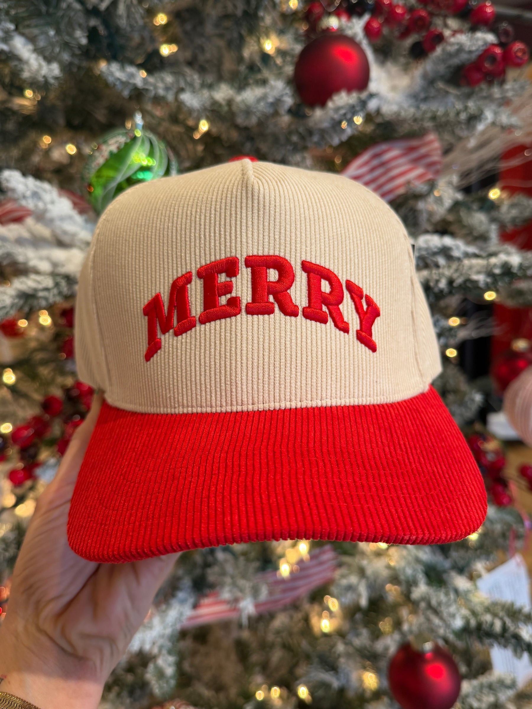Corduroy Merry Hat - Red