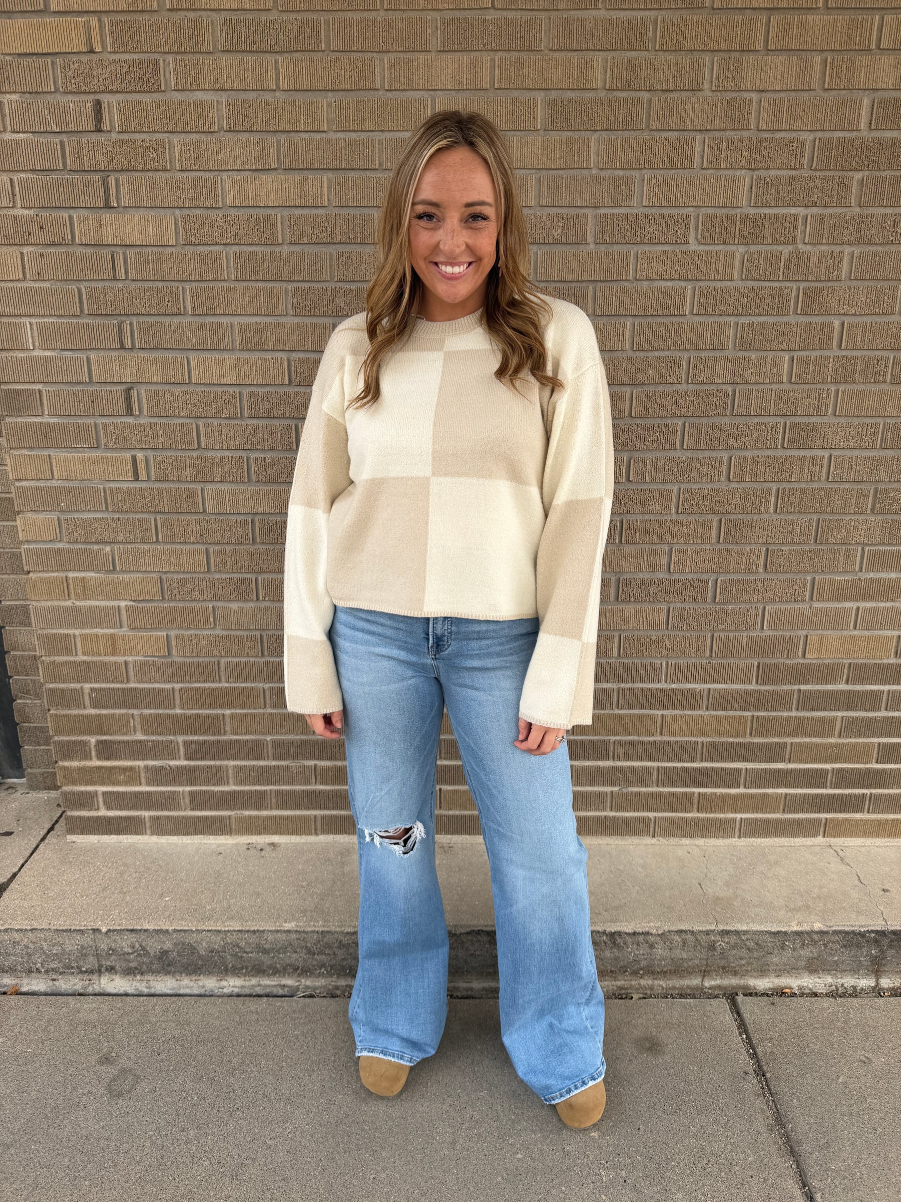 Checkered Neutrals Sweater