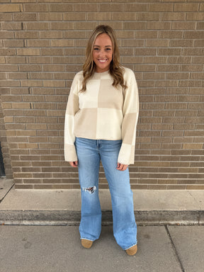Checkered Neutrals Sweater