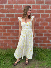 Yellow Floral Midi Dress