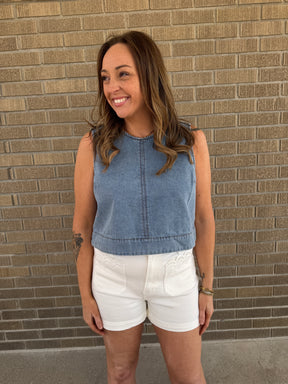 Caught Your Eye Denim Tank