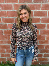 Black Floral Lace Layering Top