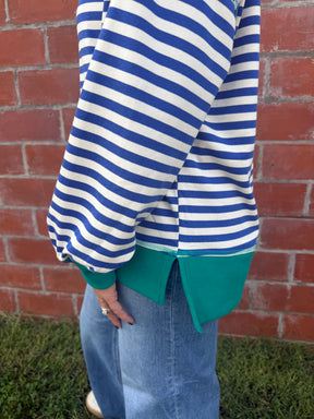 Blue/Green Stripe Pullover