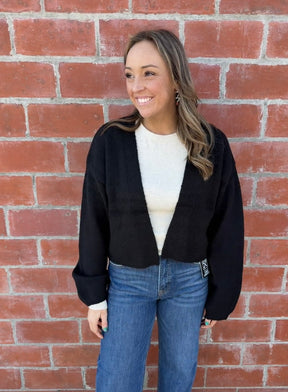Black Crop Cardigan