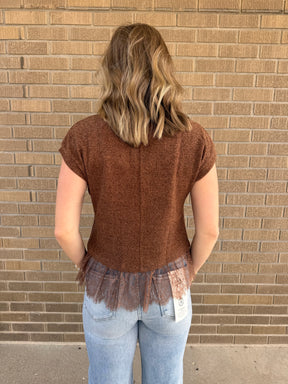 Lace Mocha Top
