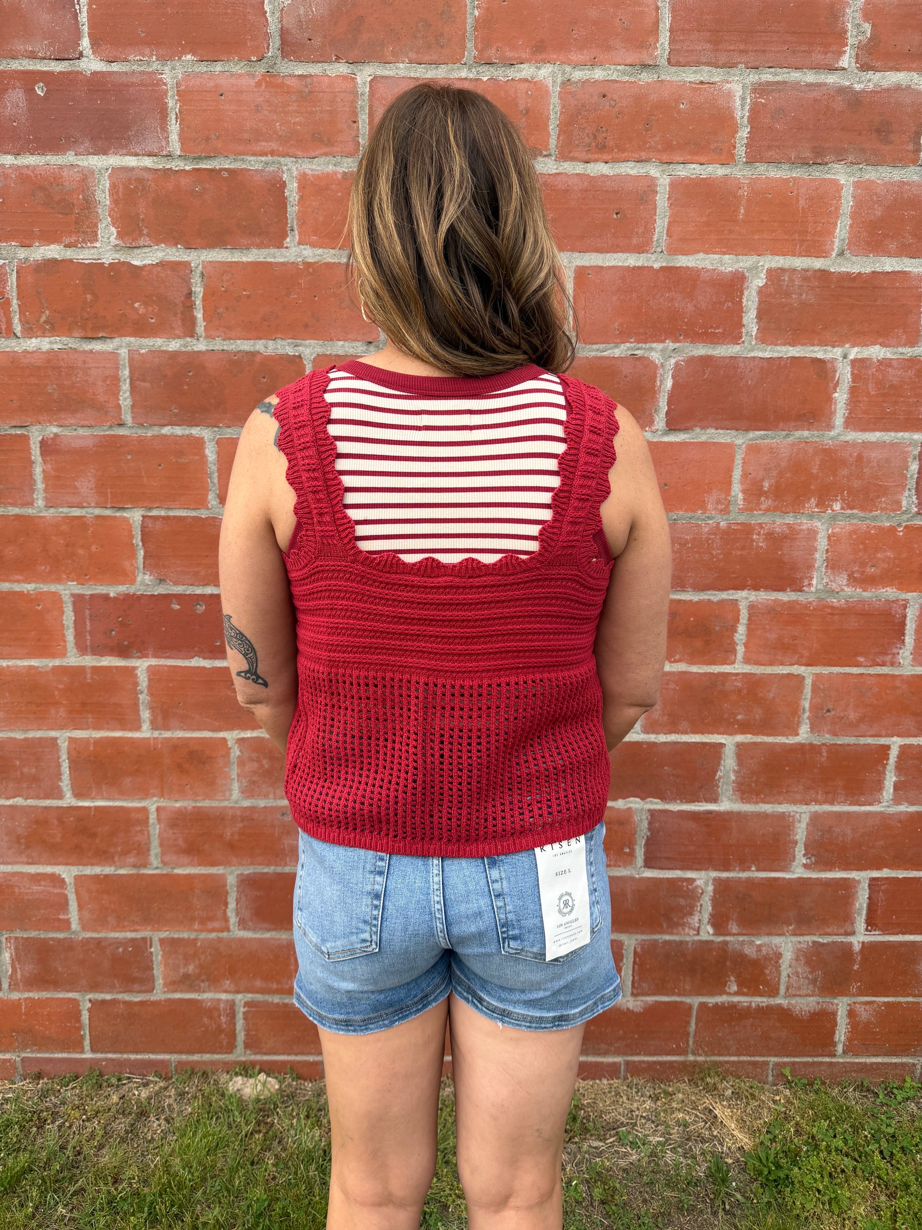 Dark Red Crochet Tank