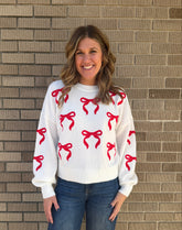Red Bows For Days Sweater
