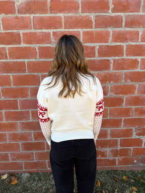 Red and White Bow Sweater
