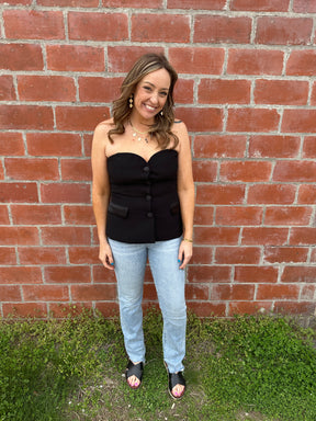 Strapless Black Top