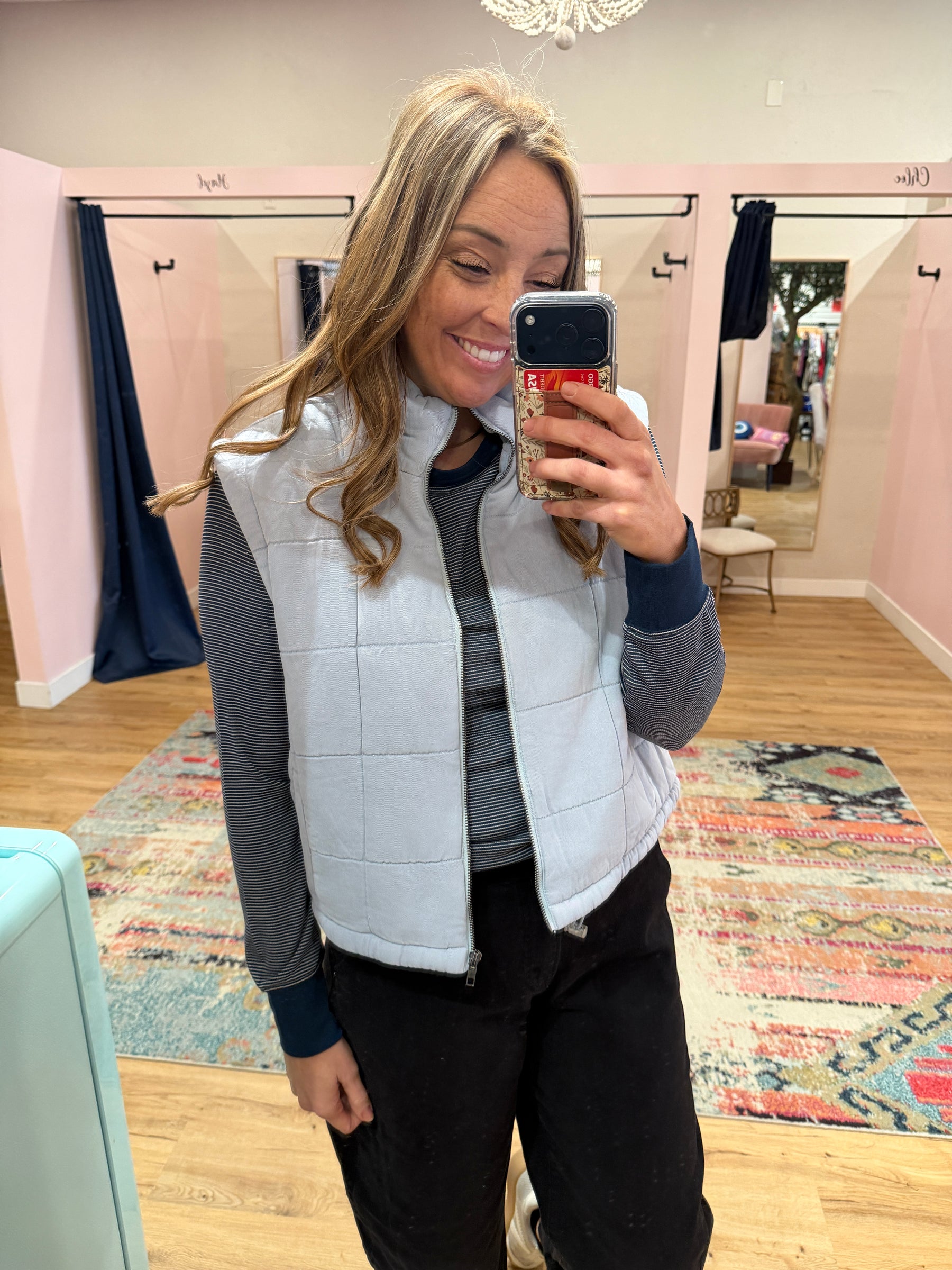 Stacy Top - Navy & Ivory