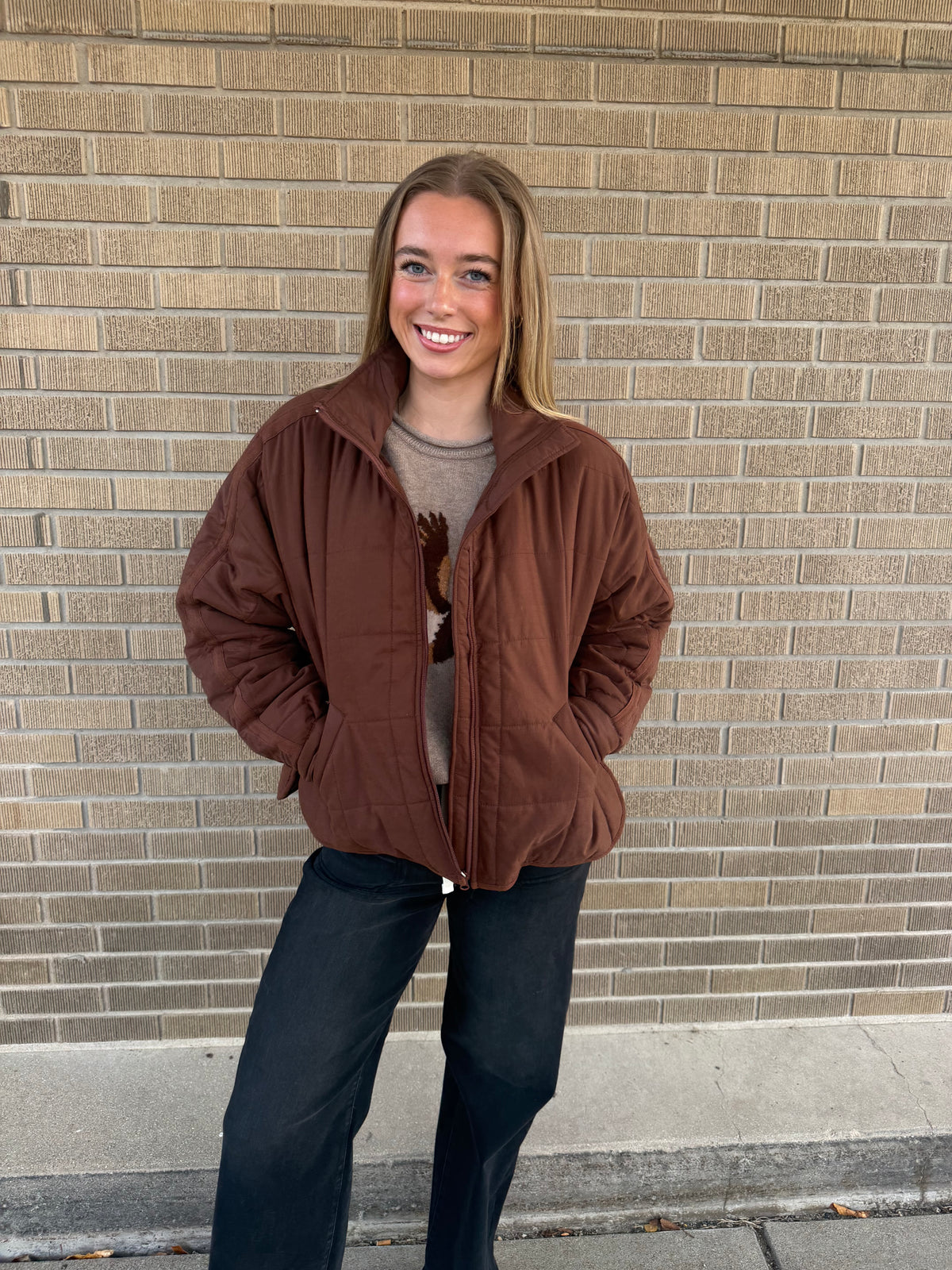 Fireside Quilted Jacket - Chocolate