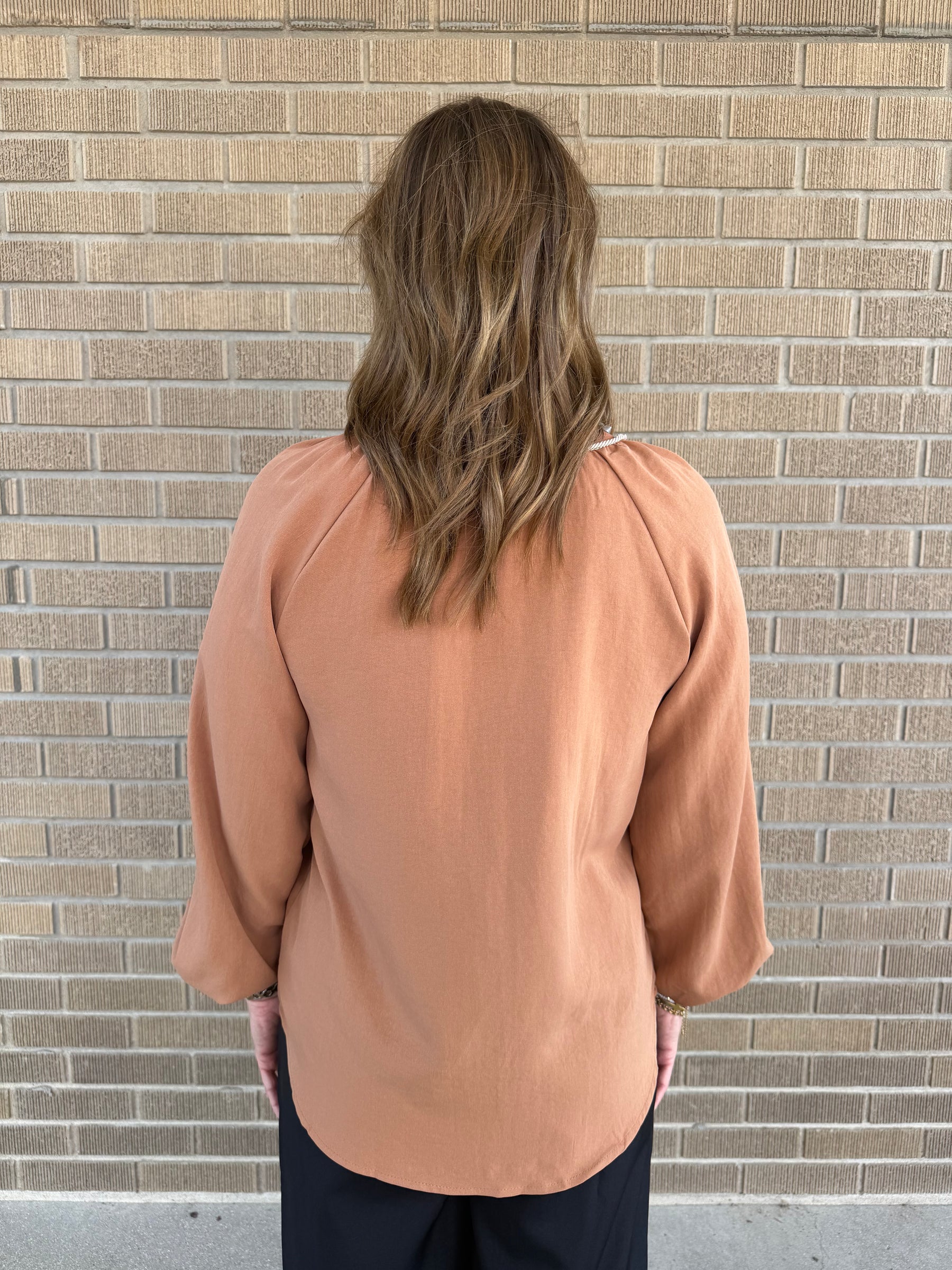 Caramel Satin Blouse