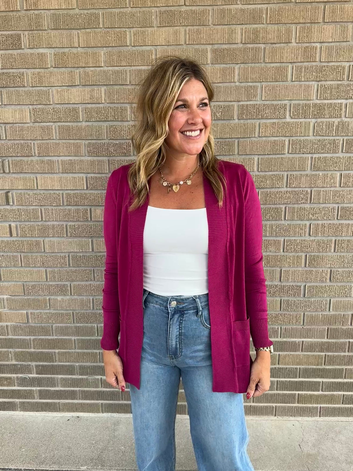 OG Rooted Cardigan - Magenta