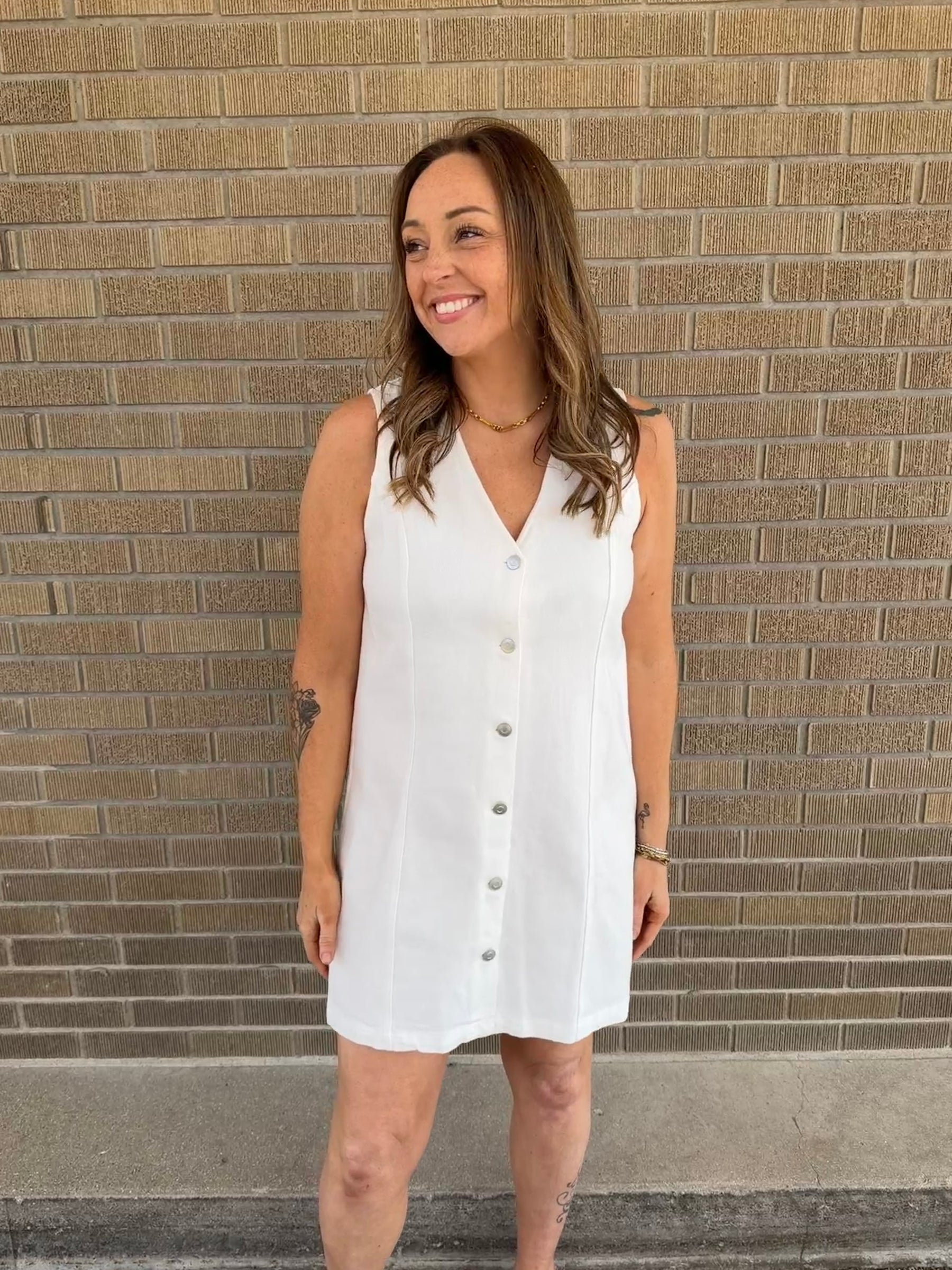 White Denim Dress