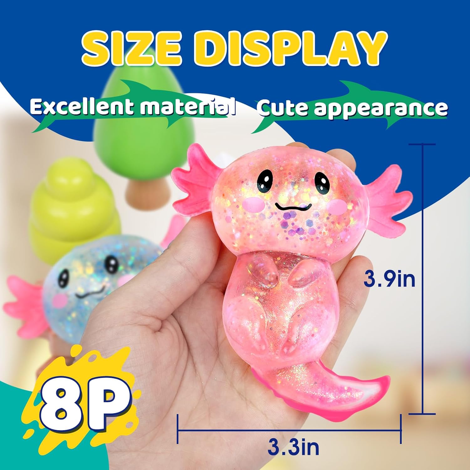 Axolotol Glitter Squishy