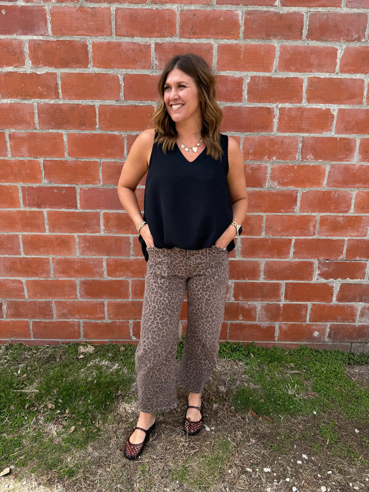 Leopard Barrel Jeans