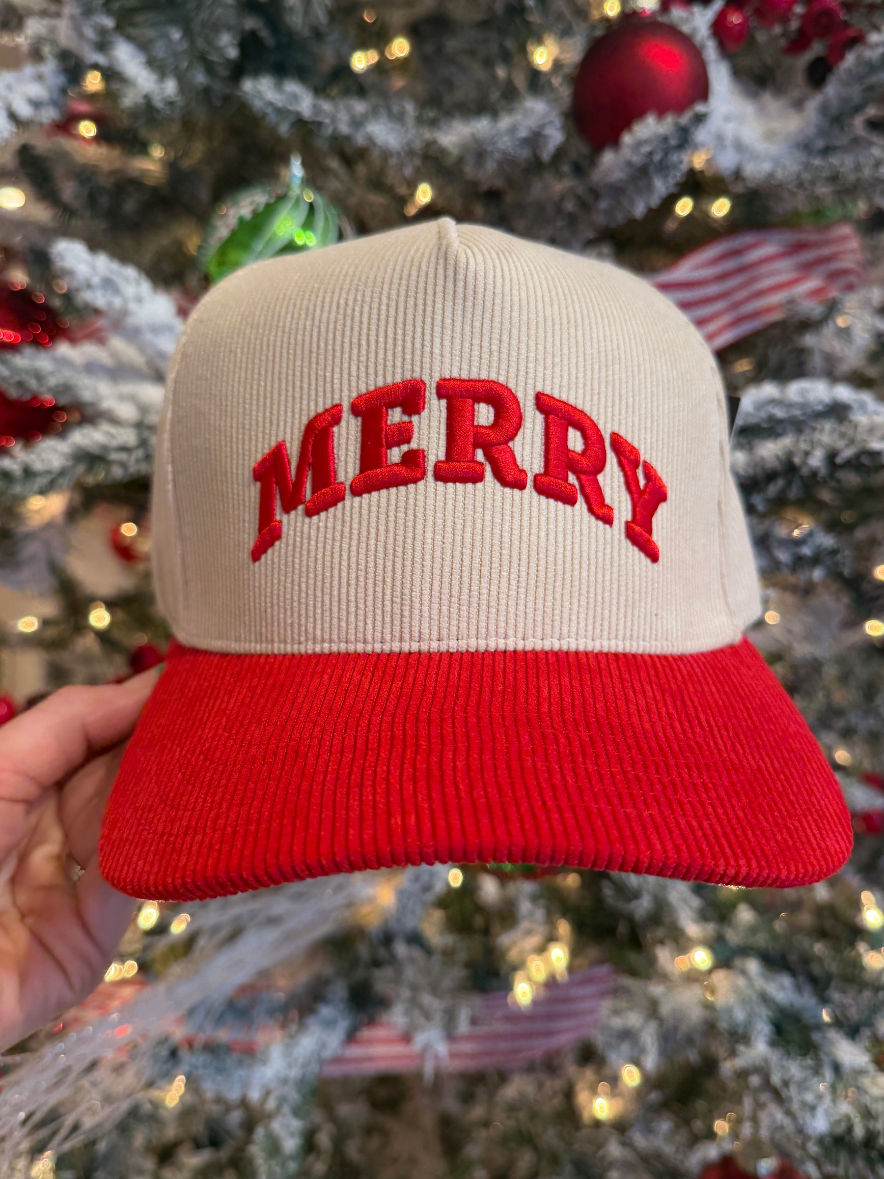Corduroy Merry Hat - Red