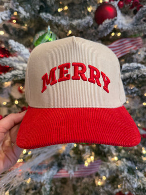 Corduroy Merry Hat - Red