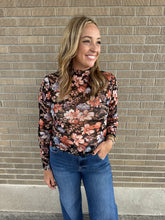 Floral Mesh Top - Black