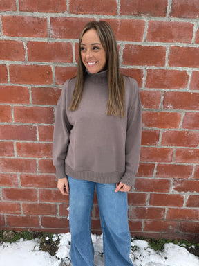 Mock Modal Pullover - Mocha