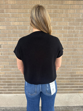 Black Knit Sweater Top