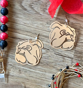 Gold Bulldog Earrings