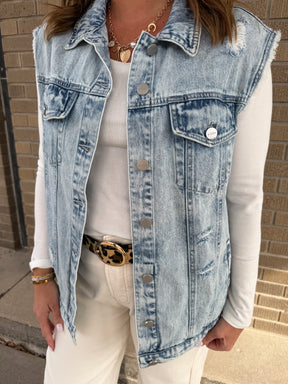 Oversized Denim Vest