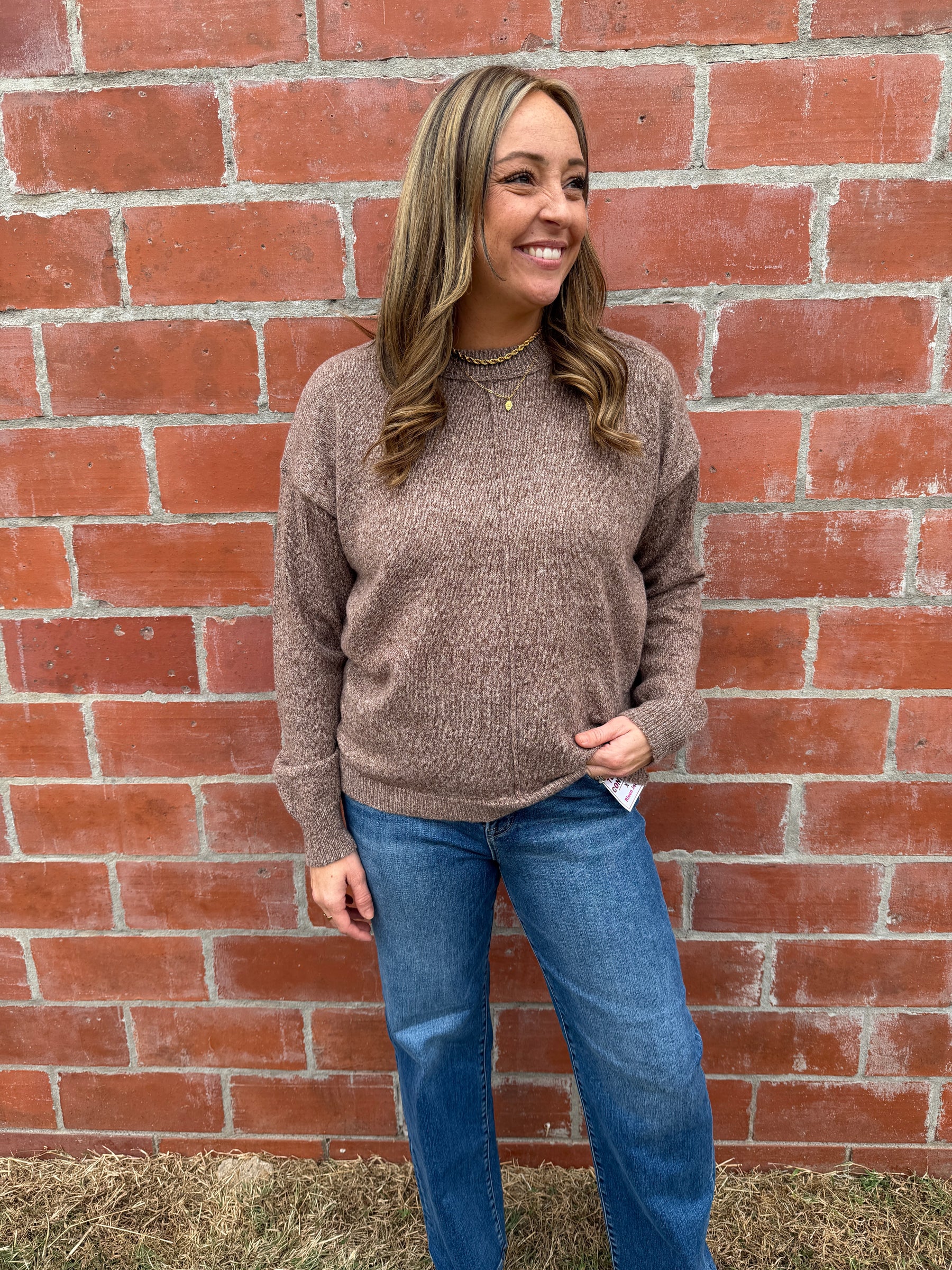Lightweight Knit Sweater - Chestnut