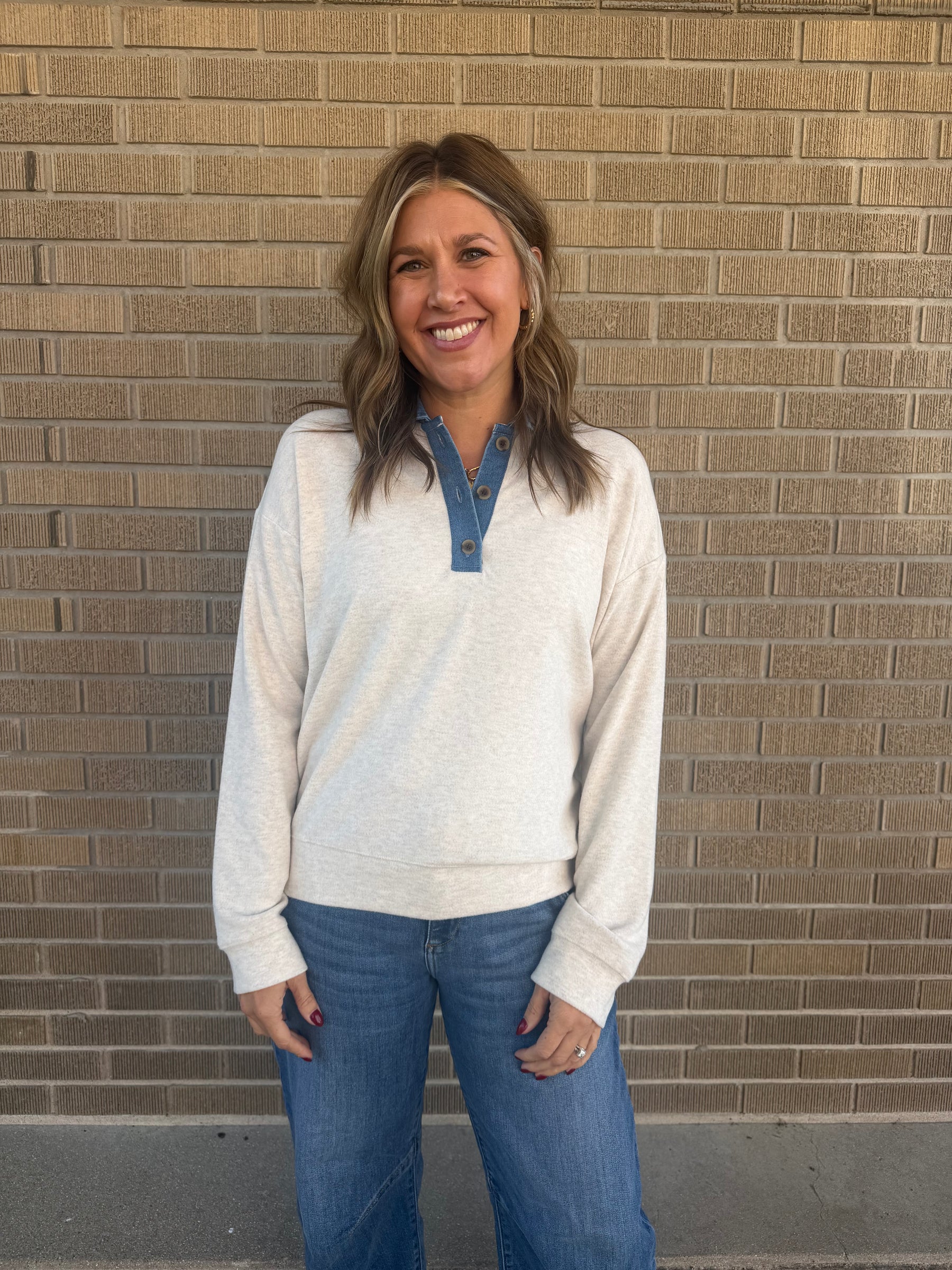 Crest Pullover - Heather Oatmeal