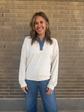 Crest Pullover - Heather Oatmeal