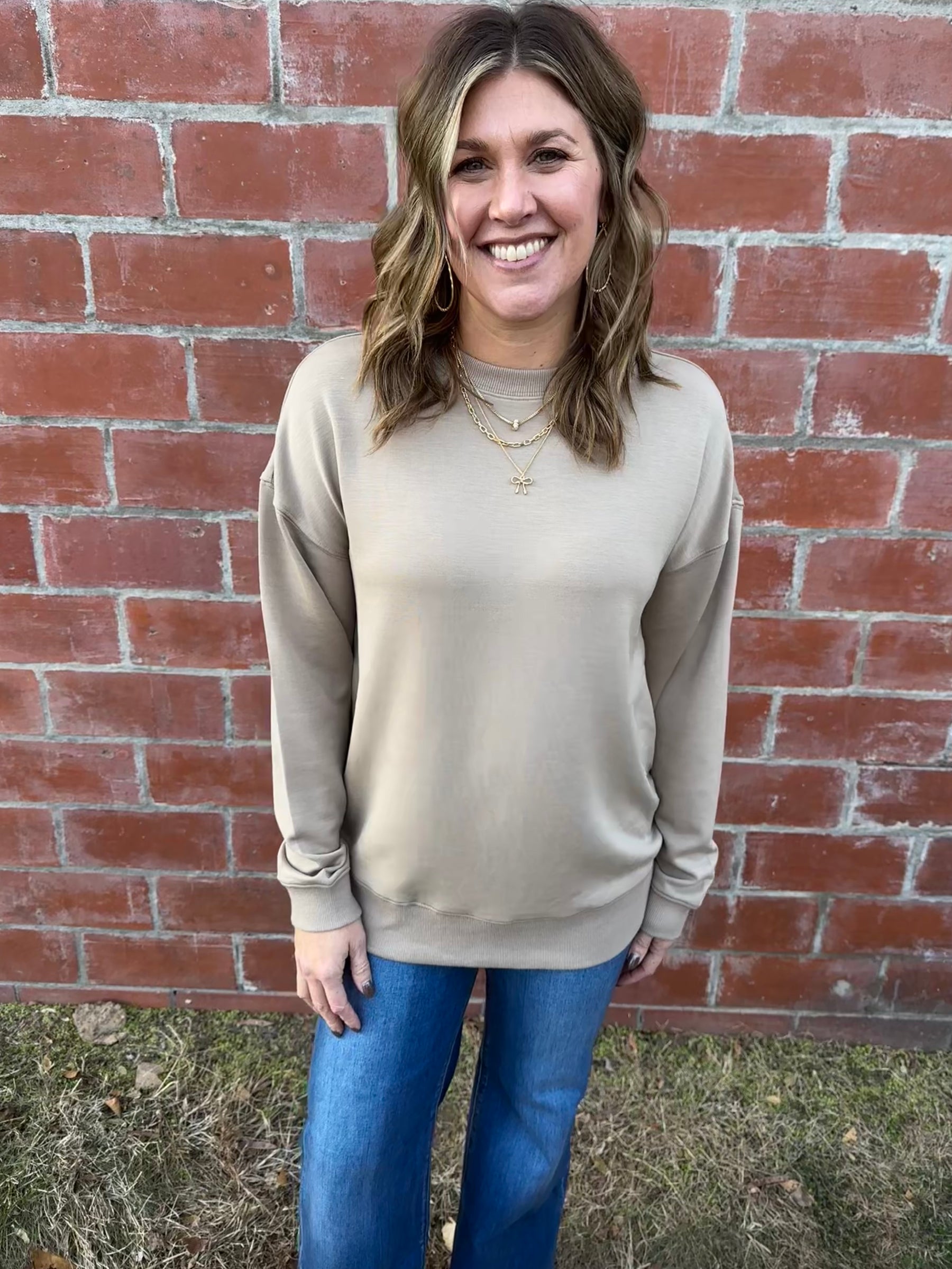 Oversized Martina Top - Taupe