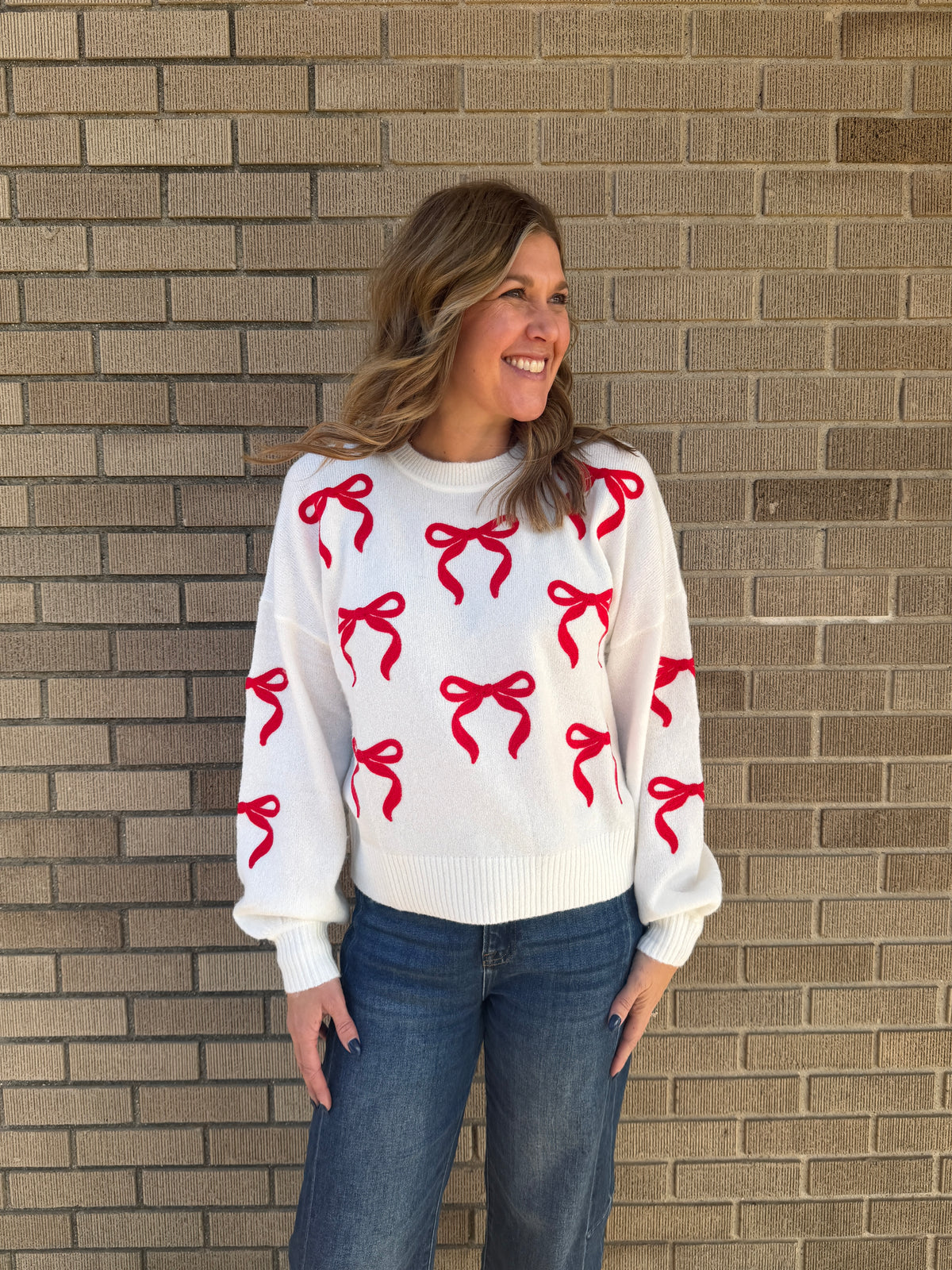 Red Bows For Days Sweater