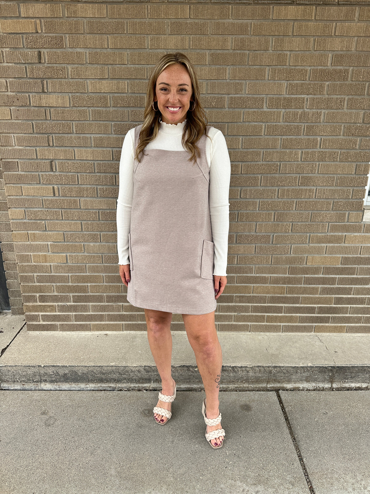 Woven Taupe Dress