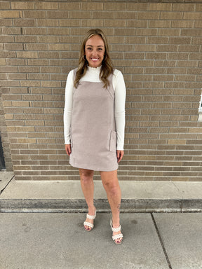 Woven Taupe Dress