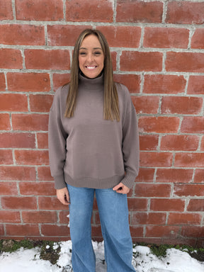 Mock Modal Pullover - Mocha