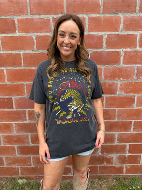Shook Me All Night Long Oversized Graphic Tee