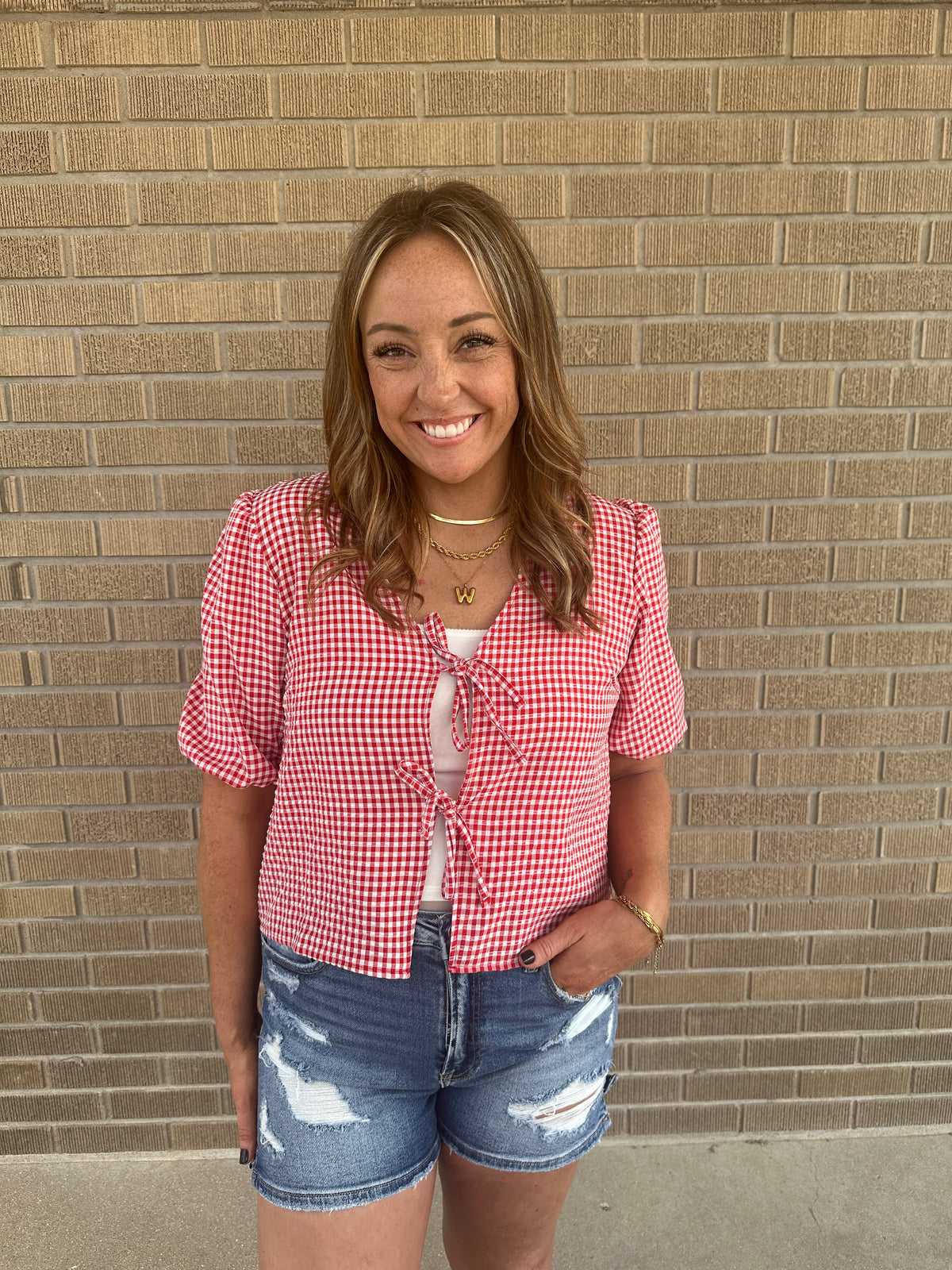 Little Red Woven Top