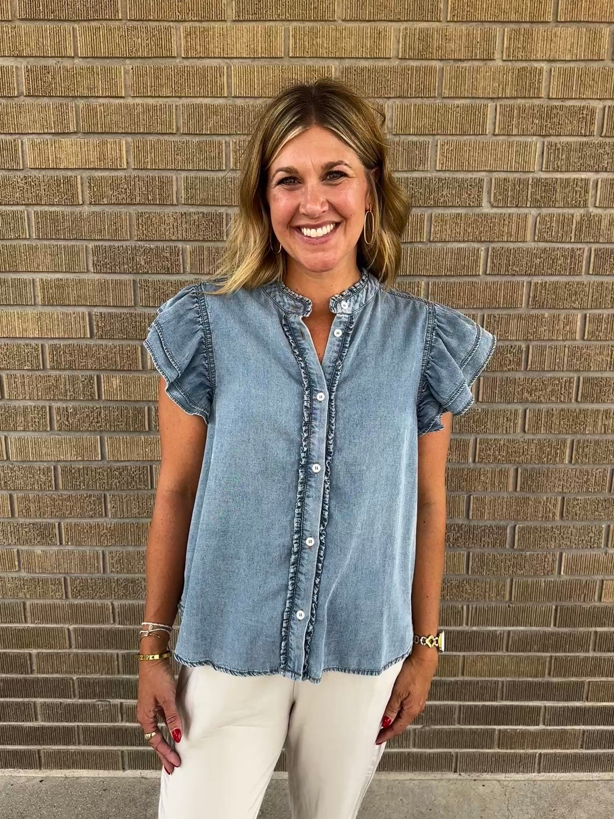 Chambray Denim Blouse