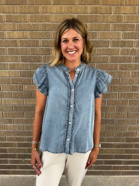 Chambray Denim Blouse