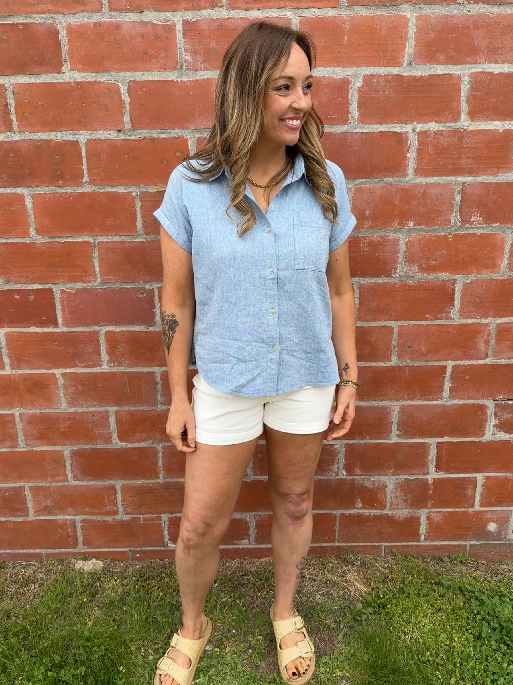 Benny Shirt - Heather Blue