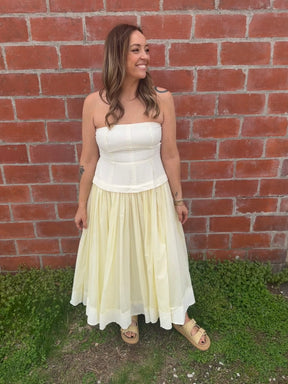 Pale Yellow Midi Dress