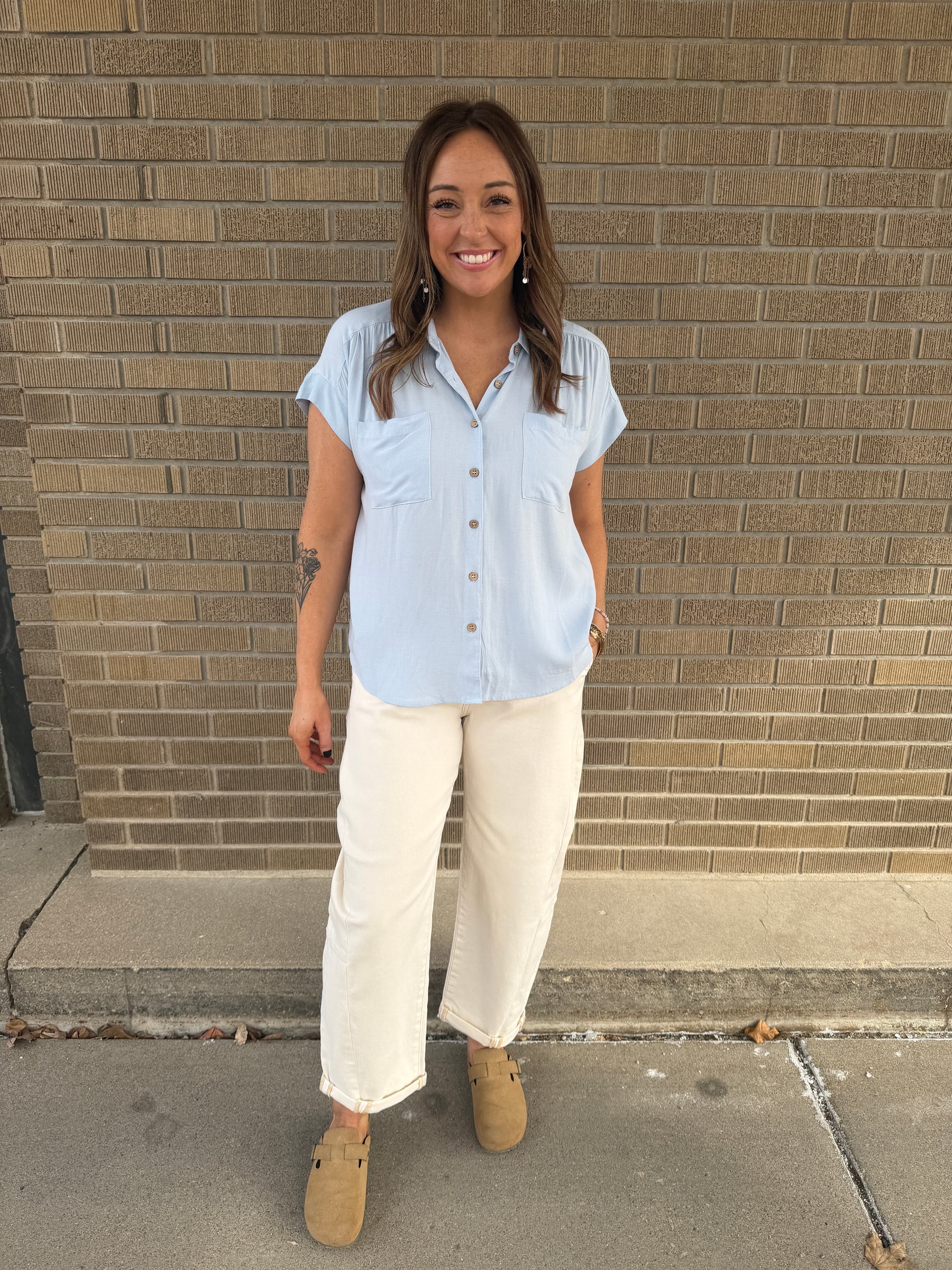 Baby Blue Button Up
