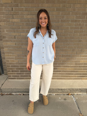 Baby Blue Button Up