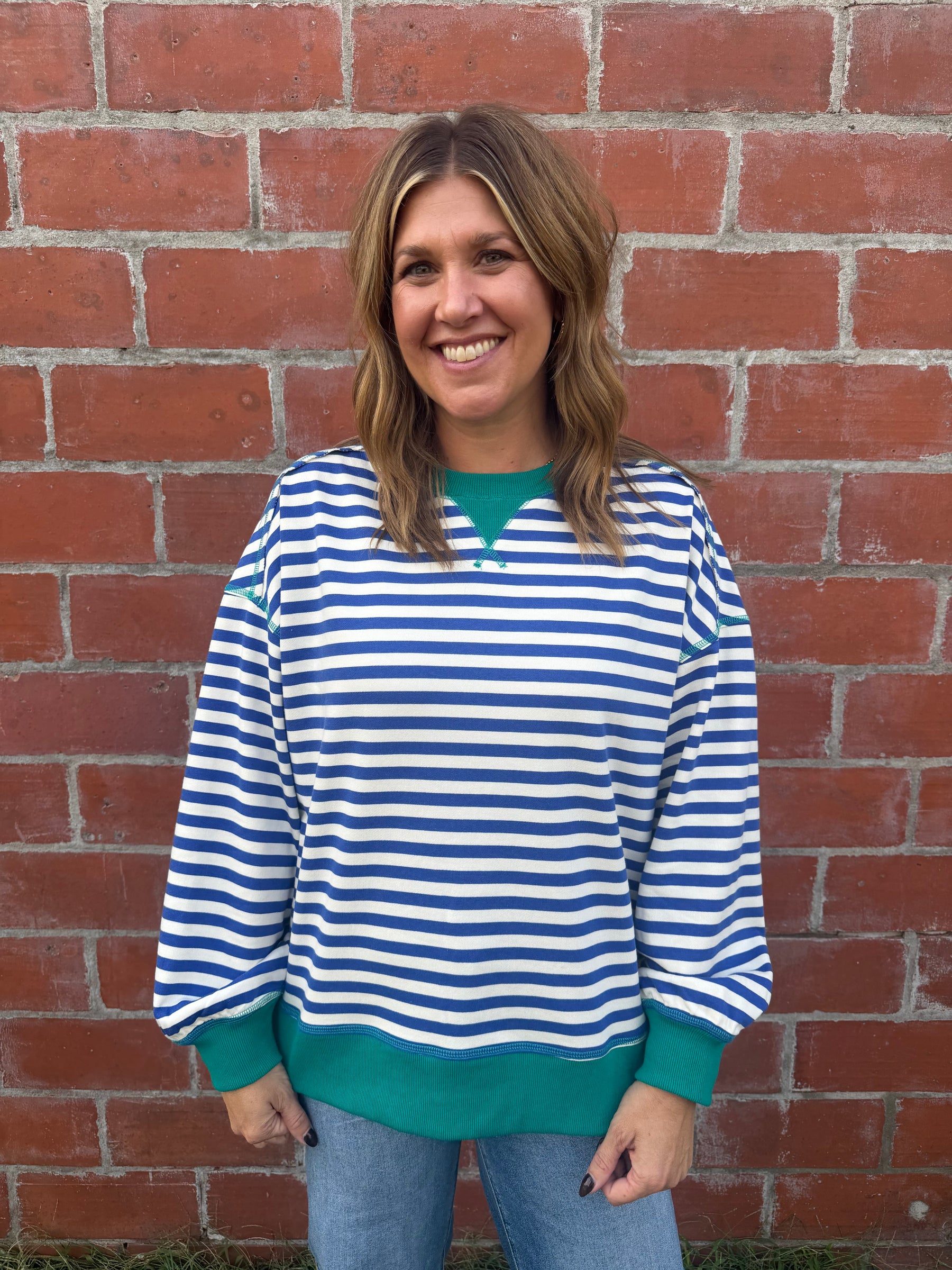 Blue/Green Stripe Pullover