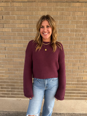Dark Cherry Chunky Knit Sweater