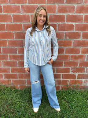 Buttery Soft Button Down - Blue